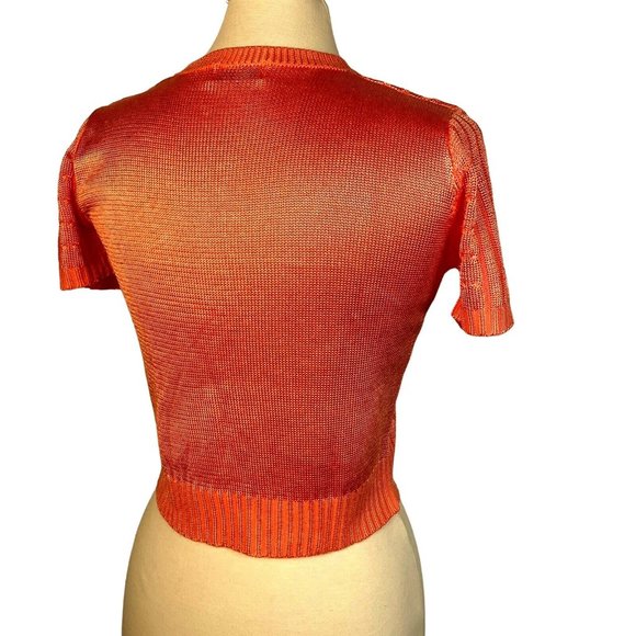 One on One Croped knit Top size small orange - Picture 5 of 13